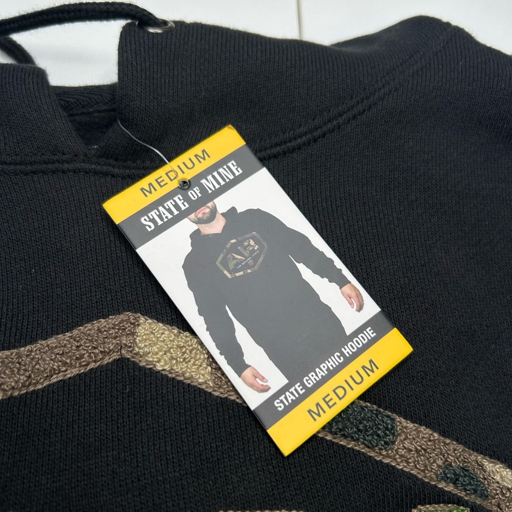 State of Mine NWT Woodland Camo Chenile Minnesota Hoodie Medium North Star State - Picture 7 of 14